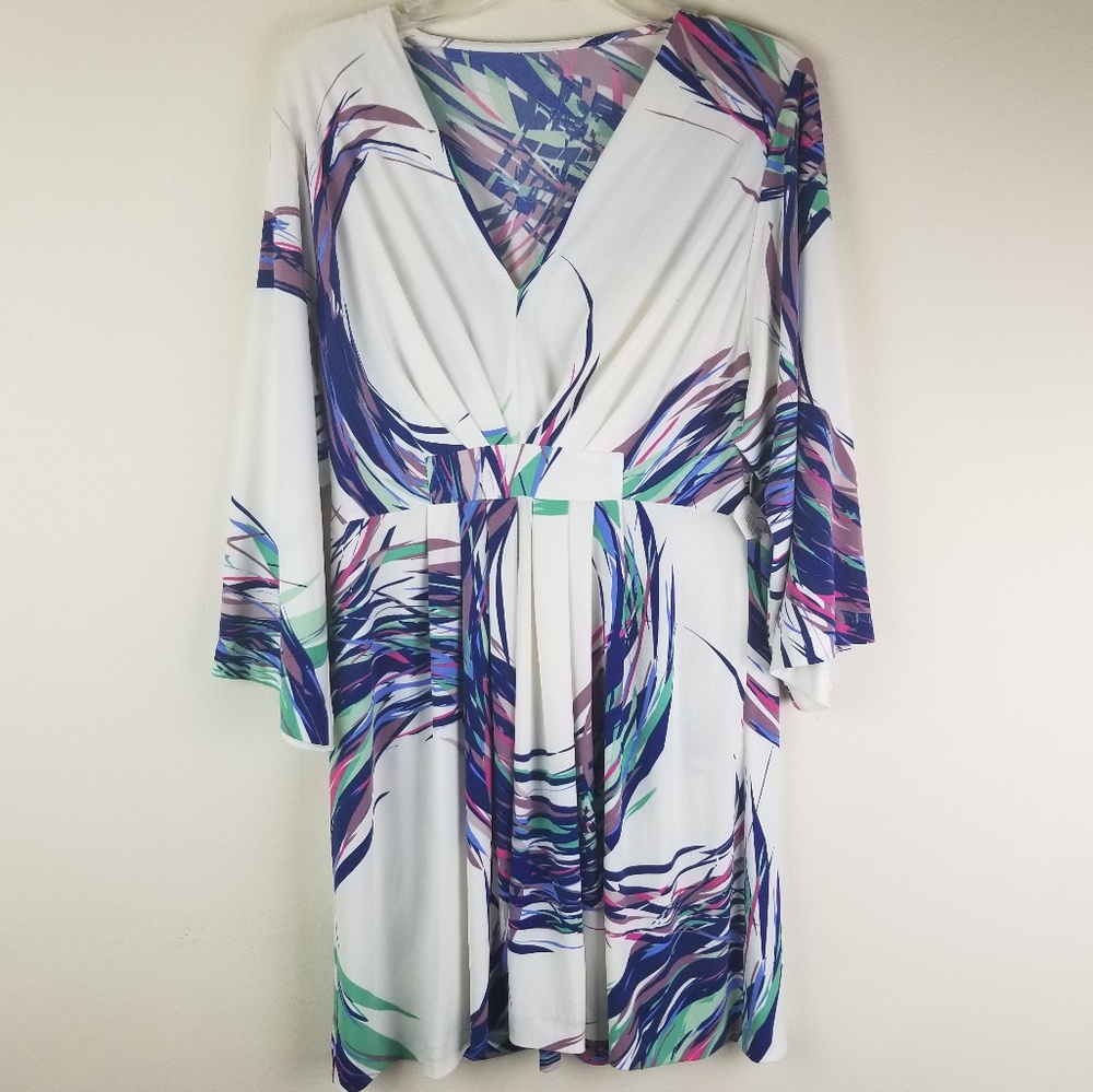Cusp Kimono Abstract side zip BlouseSz Large